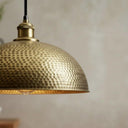 Handcrafted Hammered Brass Pendant Light – Industrial Rustic Ceiling Lamp pendant light for kitchen islands, dining rooms, vanities, and warm artisan interiors - view 2
