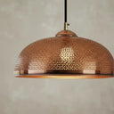 Handcrafted Hammered Copper Dome Pendant Light – Moroccan Ceiling Lamp Pendant Lighting detail view 4
