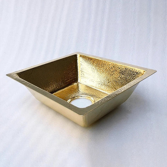 Handcrafted Hammered Unlacquered Brass Kitchen Sink - Brass For Homes - 