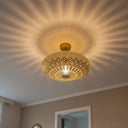 Brass Teardrop Pendant Light – Pierced Moroccan-Style Ceiling Lamp Pendant Lighting detail view 5