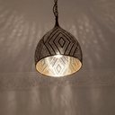 Brass Teardrop Pendant Light – Pierced Moroccan - Style Ceiling Lamp - Brass For Homes - 
