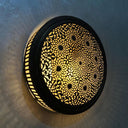 Handcrafted Round Brass Sconce – Engraved Moroccan Wall Light pendant light for kitchen islands, dining rooms, vanities, and warm artisan interiors - view 4