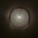 Handcrafted Round Brass Wall Light – Moroccan Engraved Sconce Pendant Lighting detail view 2