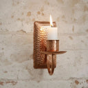 Handcrafted Rustic Copper Candle Sconce – Moroccan Boho Wall Decor pendant light for kitchen islands, dining rooms, vanities, and warm artisan interiors - view 2