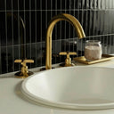 Handcrafted Widespread Brass Bathroom Faucet – Cross Handle Tap bathroom faucet for bathroom vanities, powder rooms, basin sinks, and vintage-inspired wash spaces - view 1