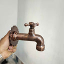 Handmade Brass Water-Tap - Copper finish home decor accent for entryways, bathrooms, kitchens, shelves, and warm artisan interiors - view 4