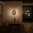 Brass Globe Pendant Light – Pierced Shadow Lamp for Boho Interiors - Brass For Homes - 