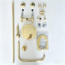Outdoor Gold Rain Shower – Solid Brass Wall Mounted System Shower Systems detail view 5