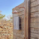 Luxury Unlacquered Solid Copper Outdoor Shower with Rainfall Head shower system for primary bathrooms, guest bathrooms, walk-in showers, and classic bath renovations - view 2