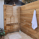 Luxury Unlacquered Solid Copper Outdoor Shower with Rainfall Head shower system for primary bathrooms, guest bathrooms, walk-in showers, and classic bath renovations - view 5