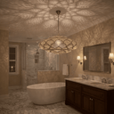 Artisan brass bathroom lamp with decorative perforations – Brass For Homes