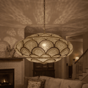 Moroccan Brass Bathroom Pendant Light – Handmade Ceiling Fixture - Brass For Homes - 