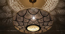 Moroccan Brass Pendant Light – Handmade Scalloped Openwork Ceiling Lamp Pendant Lighting detail view 6