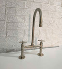 Solid Brass Bridge Faucet Nickel Matte Finish Kitchen Faucets detail view 3