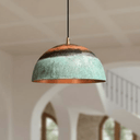 Green Patina Copper Dome Pendant – Oxidized Ceiling Light for Kitchens Pendant Lighting detail view 2