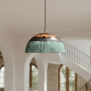 Green Patina Copper Dome Pendant – Oxidized Ceiling Light for Kitchens Pendant Lighting detail view 4