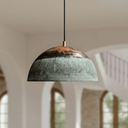 Green Patina Copper Dome Pendant – Oxidized Ceiling Light for Farmhouse Pendant Lighting detail view 4