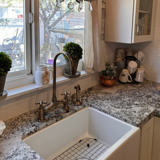 Oil Rubbed Bronze Kitchen Bridge Faucet Vectorian Style - Brass For Homes - kitchen - faucets