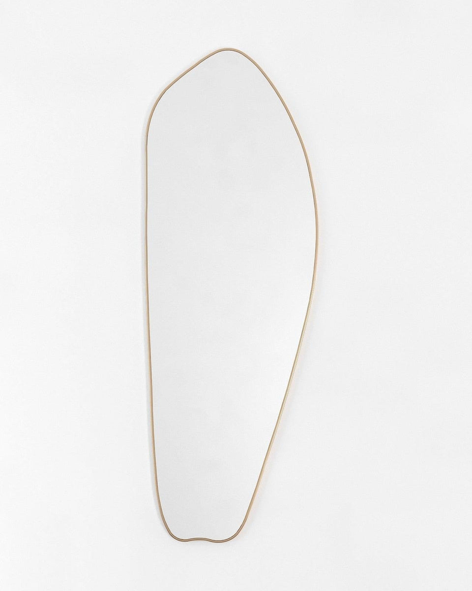 Rosé Mirror - Unlacquered Solid Brass wall mirror for bathrooms, entryways, dressing rooms, and decorative wall styling - view 1