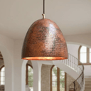 Hammered Rustic Copper Pendant – Dome Ceiling Light for Farmhouse Kitchens Pendant Lighting product photo