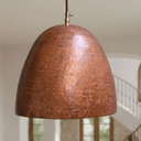 Hammered Rustic Copper Pendant – Dome Ceiling Light for Farmhouse Kitchens - Brass For Homes - 