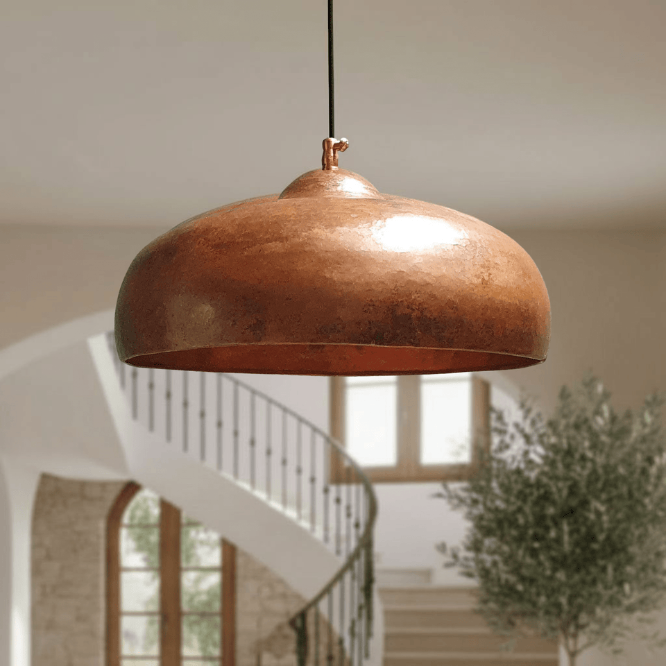 Rustic Copper Pendant Lights – Solid Dome Ceiling Fixtures for Kitchens Pendant Lighting product photo