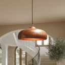 Solid copper dome ceiling fixture for kitchen, side view – Brass For Homes