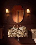 Shelda Gold Wall Mirror - Unlacquered Solid Brass wall mirror for bathrooms, entryways, dressing rooms, and decorative wall styling - view 3