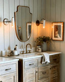 Shelda Gold Wall Mirror - Unlacquered Solid Brass wall mirror for bathrooms, entryways, dressing rooms, and decorative wall styling - view 4