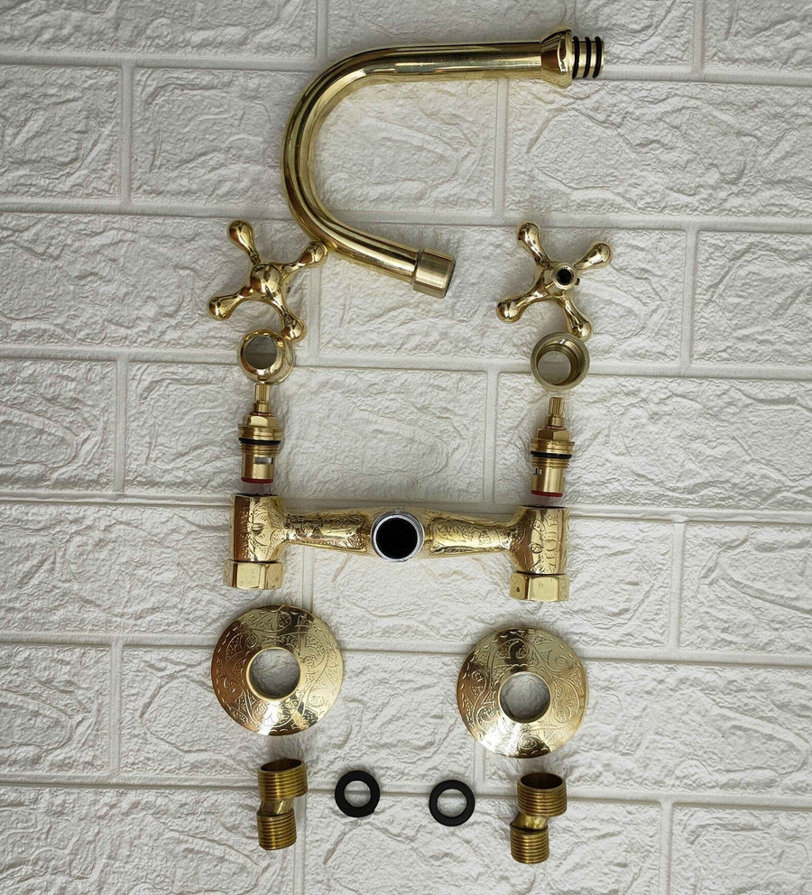 Short Reach Wall Mounted Kitchen Faucet kitchen faucet for kitchen sinks, prep sinks, bridge faucet layouts, and farmhouse kitchens - view 1