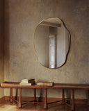 Silva Mirror - Unlacquered Solid Brass wall mirror for bathrooms, entryways, dressing rooms, and decorative wall styling - view 4