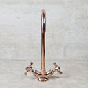 Solid Brass Copper Gooseneck Vessel Sink Bathroom Faucet bathroom faucet for bathroom vanities, powder rooms, basin sinks, and vintage-inspired wash spaces - view 1