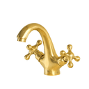Solid Brass Single-Hole Bathroom Faucet – Classic Cross Handles Bathroom Faucets detail view 5