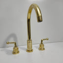 Solid Brass Three Holes Faucet with Lever Handle Sinks product photo