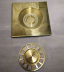 Unlaqauerd Brass Floor Drain - Square Shower Drain shower system for primary bathrooms, guest bathrooms, walk-in showers, and classic bath renovations - view 3