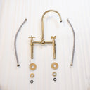 The Brass Bridge Kitchen Faucet With Sprayer - Brass For Homes - kitchen - faucets