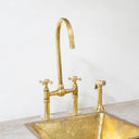 The Brass Bridge Kitchen Faucet With Sprayer - Brass For Homes - kitchen - faucets