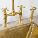 The Brass Bridge Kitchen Faucet With Sprayer - Brass For Homes - kitchen - faucets
