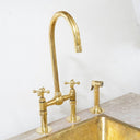 The Brass Bridge Kitchen Faucet With Sprayer - Brass For Homes - kitchen - faucets