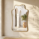 The Gate - Hand-Forged Solid Unlacquered Brass Mirror wall mirror for bathrooms, entryways, dressing rooms, and decorative wall styling - view 3