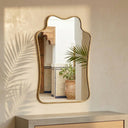 The Gate - Hand-Forged Solid Unlacquered Brass Mirror wall mirror for bathrooms, entryways, dressing rooms, and decorative wall styling - view 4