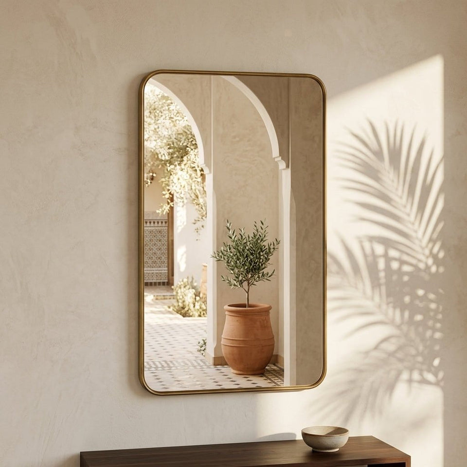Hand-Forged Solid Unlacquered Brass Mirror Mirrors product photo