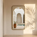 Hand-Forged Solid Unlacquered Brass Mirror wall mirror for bathrooms, entryways, dressing rooms, and decorative wall styling - view 2