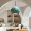 Turquoise Patina Brass Pendant – Dome Ceiling Light for Rustic Interiors - Brass For Homes - 