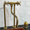 Antique Brass Kitchen Faucet With Long Legs Kitchen Faucets detail view 4