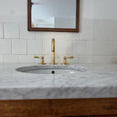 Unlacquered Brass Deck Mounted Faucet sink for kitchens, bars, powder rooms, vanities, and statement wash areas - view 1