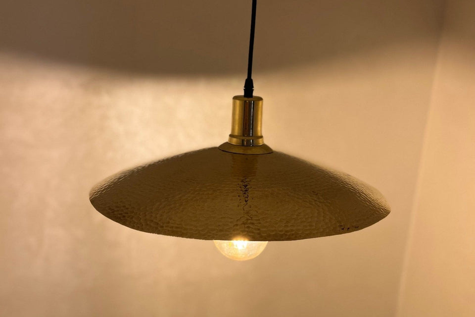Unlacquered Brass Ceiling Pendant Light pendant light for kitchen islands, dining rooms, vanities, and warm artisan interiors - view 1