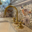 Unlacquered Brass Deck Mounted Bathroom Faucet Bathroom Faucets product photo