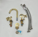 Unlacquered Brass Deck Mounted Bathroom Faucet bathroom faucet for bathroom vanities, powder rooms, basin sinks, and vintage-inspired wash spaces - view 3