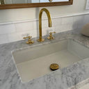 Unlacquered Brass Deck Mounted Bathroom Faucet Lever Handle Bathroom Faucets product photo